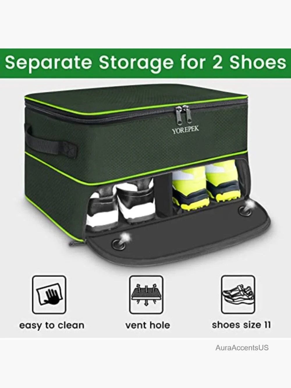Golf Trunk Organizer 2 Layer Separated Shoe Compartment Car Storage Locker